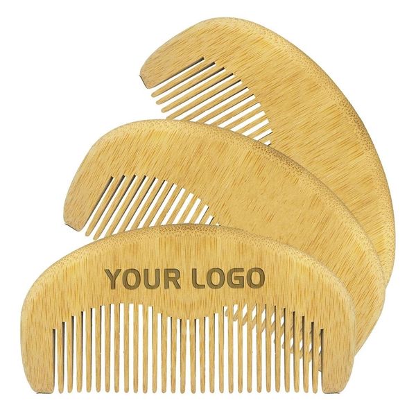 Brosse à cheveux peigne LOGO personnalisé poils de bambou écologiques/peignes à barbe antistatique Portable poche naturel pour hommes femmes