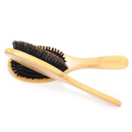 Brosse de cheveux Nature en bois anti-statique Détang Brusque Hair Hair Masage peigt peigne coussin outils de style pour femmes hommes