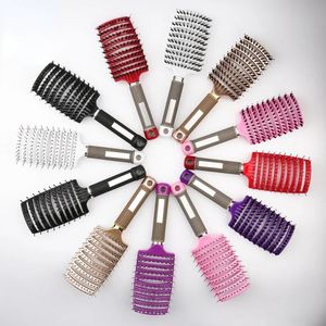 Brosse à cheveux du cuir chevelu massage peigne brosse à cheveux Bristle Femmes nylon