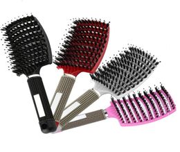 Brosse à cheveux du cuir chevelu massage peigne brosse à cheveux Bristlenylon Femmes humides détanglent brosse à cheveux pour le salon coiffeur outils de style6811258