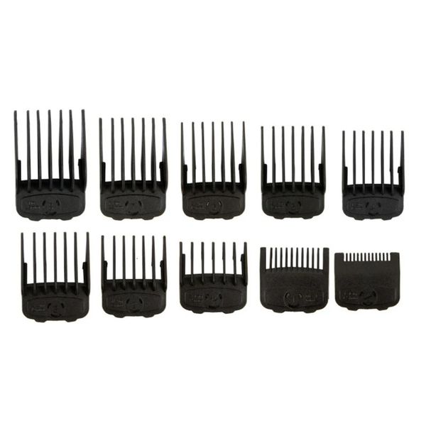 Cepillos para el cabello 10 piezas Guías para cortapelos de corte magnético negro Protectores de 1/16 