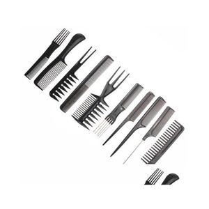 Brosses à cheveux 10pcs Set Brush Brush Salon Barber Barber Antistatic Combs Coiffure Hairdressing Care Styling Drop Livilar Produit OT2RO