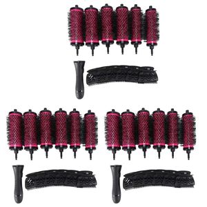 Brosses à cheveux 18 pièces 3 tailles poignée détachable brosse à cheveux avec clips de positionnement en aluminium céramique baril bigoudi peigne coiffeur 231218