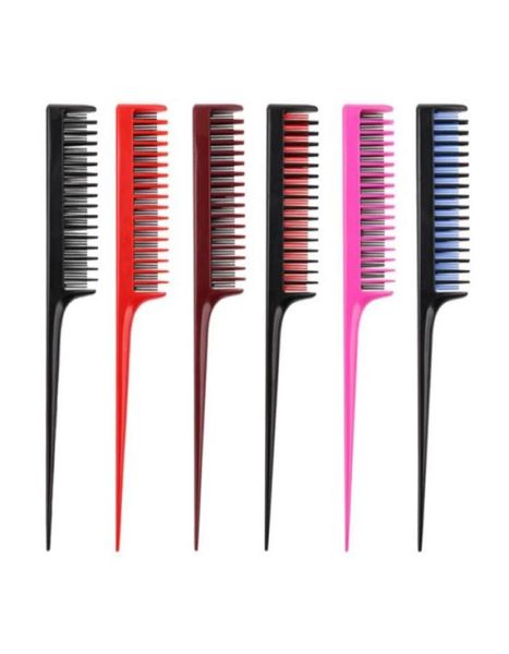 Brosses à cheveux 1pc triple taquin rat queue peignes double rangée deux passes dents brosse pour femmes dos brossage peignage slicking1027088