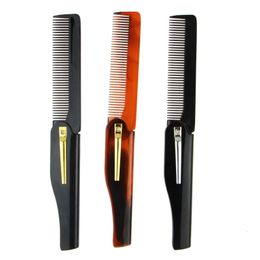 Cepillos para el cabello 3 colores Peine plegable Clip de bolsillo Bigote Barba Herramienta de peinado Peluquería 231017