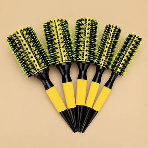 Haarborstels 6 maten Salon Barber Wood Handgreep Braar Borren Round Hair Comb Borstel Professionele kappers Haarborstel Haarstylinggereedschap 4# 231218