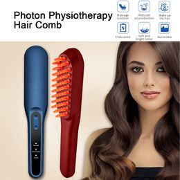 Brosses à cheveux Peigne anti-perte de cheveux avec thérapie Infrarouge Lumière rouge Pothérapie Peigne de massage du cuir chevelu Vibration électrique Massage Réparation Brosse à cheveux 230529