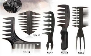 Brosses à cheveux peigne à barbe hommes rétro lissé arrière Style outil droit ange Texture Double face pommade modélisation E1502531393