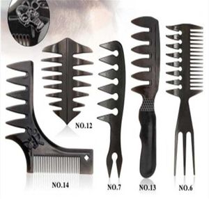 Brosses à cheveux peigne à barbe hommes rétro lissé arrière Style outil droit ange Texture Double face pommade modélisation E1509945743