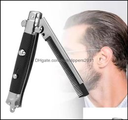 Haarborstels Zorg Styling Tools Producten Vouw Spring Combs Matic Combs Foldable Mes Trimmer Brush Aessories Butterfly Heren P6491055