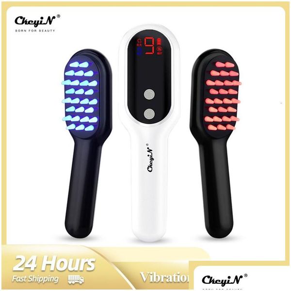 Brosses à cheveux Ckeyin Électrique Vibration Mas Peigne Croissance Soins Traitement P O Thérapie Magnétique Scalp Masr Pour Perte USB Drop Livraison Dhuhj