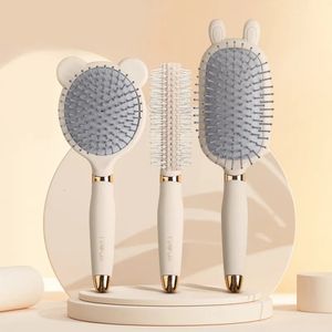 Brosses à cheveux Peigne de massage à coussin d'air mignon avec outil de nettoyage Sac d'échappement Peignes antistatiques Femmes Longue brosse à cheveux bouclée moelleuse 231017