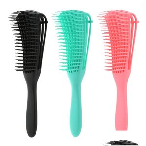 Brosses à cheveux Brosse démêlante pour peigne naturel Der Afro America 3A à 4C Kinky Wavy Curly Coily De Facilement Drop Livraison Produits Soins Otfir