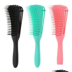 Brosses à cheveux Brosse démêlante pour peigne naturel Der Afro America 3A à 4C Kinky Wavy Curly Coily De Drop Delivery Dhmub