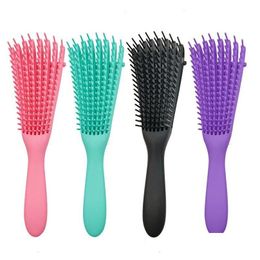 Brosses à cheveux Brosse démêlante Brosses à cheveux naturels pour Afro America 3A à 4C Kinky Ondulés Bouclés Coily De Goutte Facilement Humide / Sec Livrer Dhltc