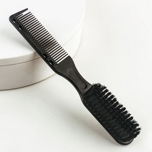 Hair Brushes Double sided Comb Black Small Beard Styling Professional Shave Barber Vintage Carving Cleaning 221119