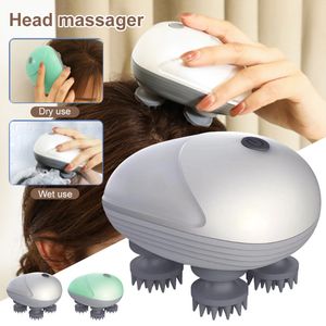 Brosses à cheveux Masseur de tête électrique Masseur de cuir chevelu sans fil Massage du corps étanche Soins de santé Épaule Cou Pétrissage des tissus profonds Massage 230620