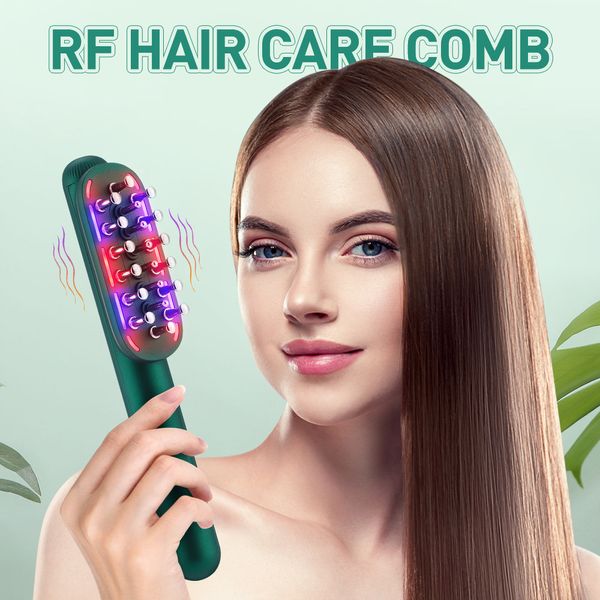 Cepillos para el cabello EMS Masaje eléctrico Peine RF Cuidado del cabello Peine Terapia de luz LED Cuero cabelludo Cuidado de la salud Cabeza Cuello Masajeador Crecimiento del cabello Anti pérdida de cabello 230918