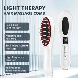 Brosses à cheveux EMS peigne de Massage électrique Vibration LED thérapie par la lumière rouge Massage des cheveux brosse du cuir chevelu pour la croissance des cheveux Anti perte de cheveux soins capillaires 231012