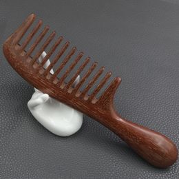 Brosses à cheveux Peigne à dents en bois de santal vert - Peigne antistatique Peigne à dents fines en bois de santal rouge 230529
