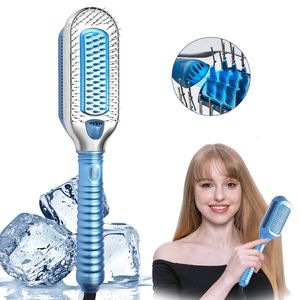 Cepillos para el cabello Peine de hielo Alisador Cepillo Soplador eléctrico Ion negativo Aire frío Herramienta de peinado congelado 231213