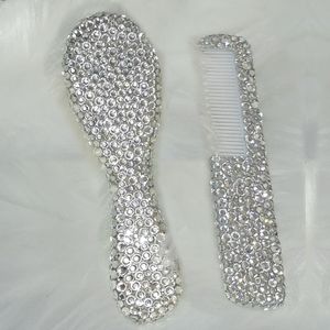 Brosses À Cheveux Enfants Bébé Fille Brosse Laine Peigne Cristal Strass Perle Bling Soins Des Cheveux Bigoudi Infant Baptême Cadeau Brillant Masseur De Tête 230701