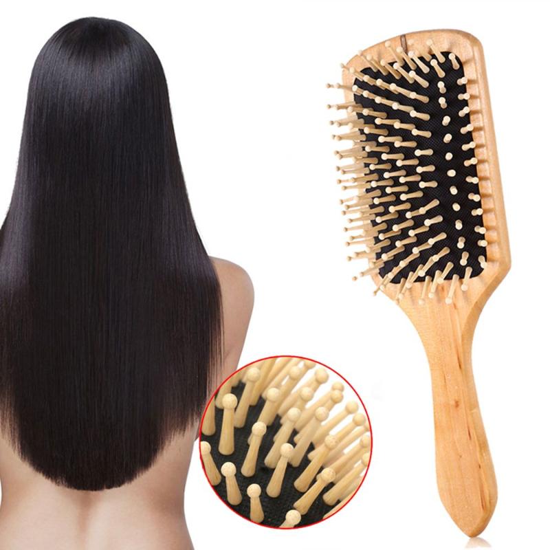 Hårborstar Massage Comb Paddle Borste Antistatic Natural Wooden Hairbrush Scalp Health Care Stying Tools
