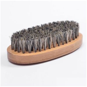 Brosses à cheveux Hommes Mode Sanglier Barbe Moustache Brosse Manche En Bois Rond Peigne Livraison Directe Produits Capillaires Soins Capillaires Outils De Coiffure Dhuep