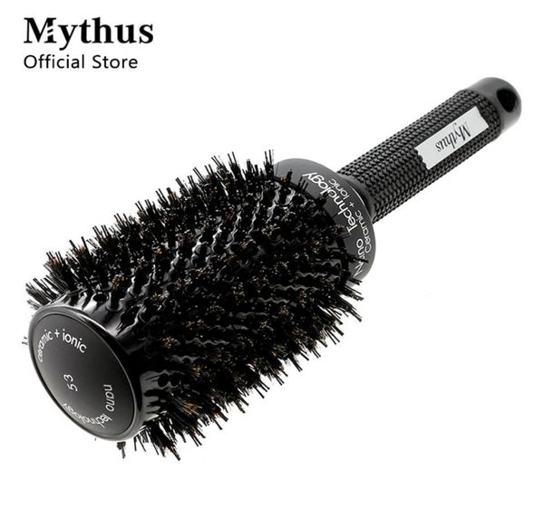 Brosses de cheveux mythes est en céramique brosse ronde brosse à chaleur à poils résistants à la chaleur curling peigne pour commode ionic 2211053442168