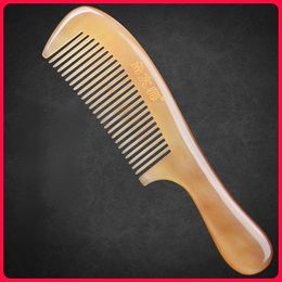 Brosses à cheveux Peigne en corne de mouton naturel, sans statique, fait à la main, peigne à dents fines, peigne de Massage démêlant professionnel 231211