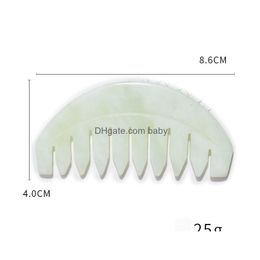 Brosses à cheveux Nature Jade Comb Mas Spa Head Therapy Traitement sur Gua Sha Board Scalp Masr Brushes4969604 Drop Delivery Products Care S Dhunq