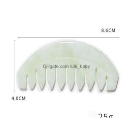 Brosses à cheveux Nature Jade Comb Mas Spa Head Therapy Traitement sur Gua Sha Board Scalp Masr Brushes3632655 Drop Delivery Products Care S Dh4Cs