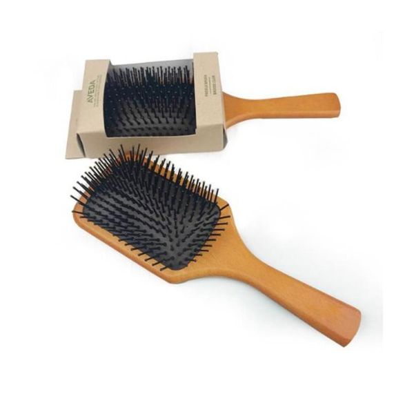 Brosses à cheveux Brosse paddle Brosse Club Mas brosse à cheveux lisse et brillance Natural Wood Drop Livrostaux de soins Outils de style DH53C