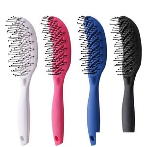 Brosses à cheveux Portable Courbé Anti-Statique Cheveux Mas Peigne Humide Sec Double Usage Coiffure Brosse À Domicile Salon Styli Sqcxau Drop Delive Dhpve