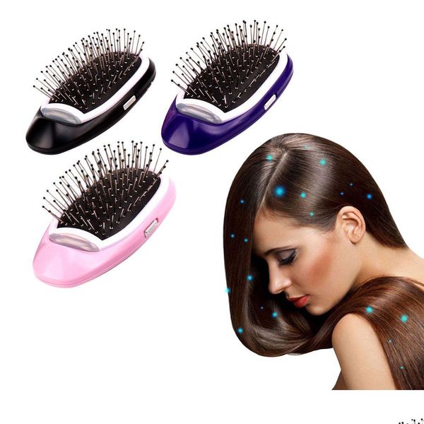 Brosses à cheveux Brosse à cheveux ionique électrique Portable Ions négatifs peigne à cheveux brosse modélisation style livraison directe produits capillaires soins capillaires St Dhour