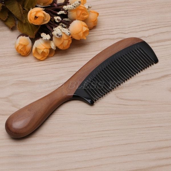 Brosses à cheveux Pro Corne de boeuf naturelle Vert Bois de santal Peigne parfumé Manche en bois Peignes Soins des cheveux Goutte 230529