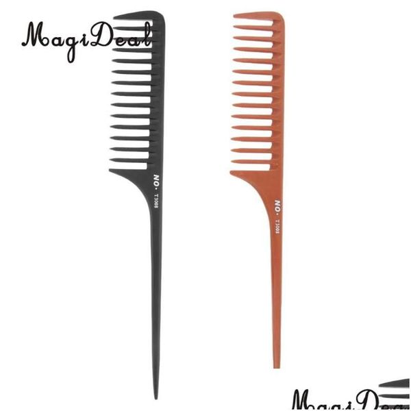 Cepillos para el cabello Profesional 2 Unids 10.6 pulgadas Peine de cola Antiestático Corte de dientes anchos Desenredado Seccionamiento Salón Peluquería Herramienta Drop Dharo
