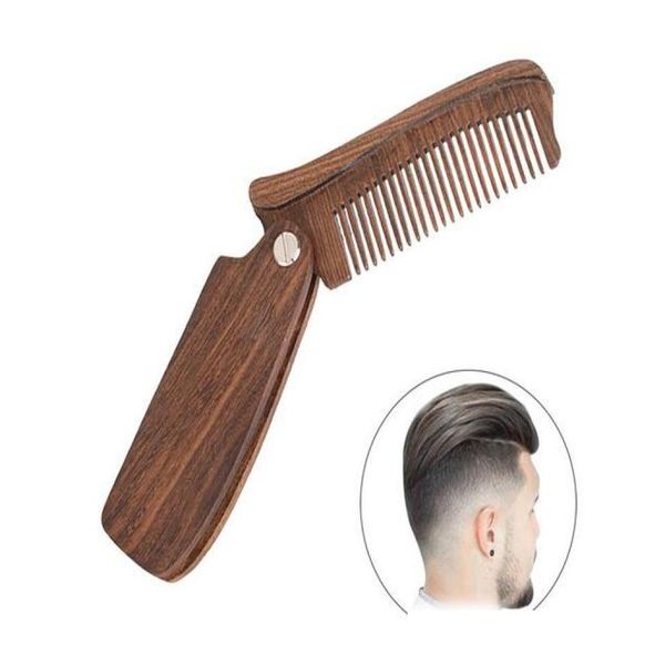 Cepillos para el cabello Peine de barba profesional Greenred Sándalo Herramientas de aseo plegables Hombres Mujeres Cepillos de madera 1983252 Productos de entrega de gota Ottag