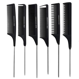 Brosses à cheveux Peigne à queue professionnel Salon de coiffure en acier inoxydable Outil de soins à pointes 230826