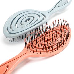 Brosses à cheveux relaxantes, peigne de massage élastique, peignes creux portables, brosse pour cuir chevelu, outils de coiffure, couleur unie, circulaire 230826