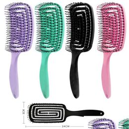 Brosses à cheveux Scalp Mas Grands peignes pliants Brosse démêlante Naturel Octopus Creux Arc Encens Peigne Ensemble Drop Livraison Produits Soins St Dhcyi