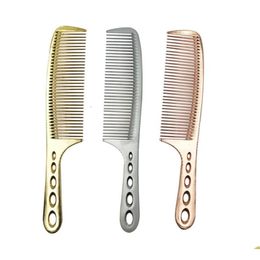 Brosses de cheveux en surface lisse Tatinium Metal Hairdressing Coupdurable coup de coupe avec une longue poignée fait des coupes de cheveux pour hommes8710606 Drop otp8o