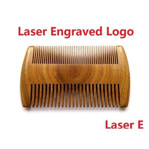 Brosses À Cheveux De Qualité Supérieure Peignes À Barbe De Poche En Bois De Santal Naturel Pour Hommes Logo Gravé Au Laser Peigne En Bois À La Main Avec Dhqai Dense Et Clairsemé