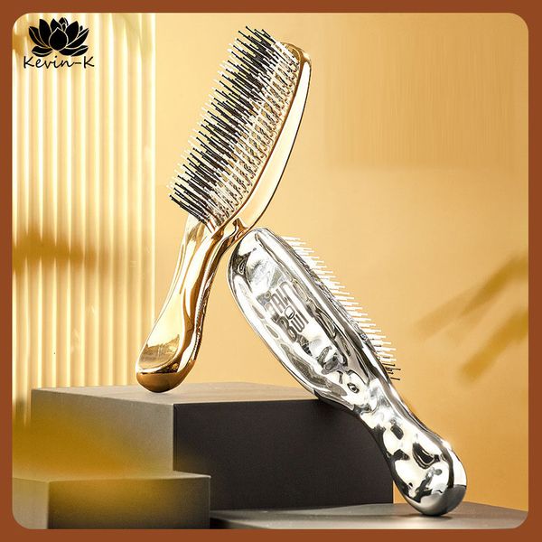 Brosses à cheveux Peigne de massage de style de luxe haut de gamme Coussin d'air fin Grand cadeau artisanal galvanisé avec boîte Outils de coiffure 230906