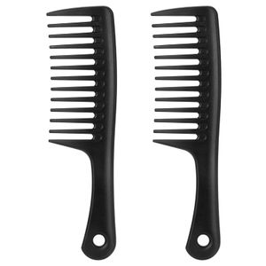 Cepillos para el cabello Peine de dientes anchos Cepillo para desenredar Cuidado Mango Mango Peines de peinado resistentes al calor para cabello rizado seco húmedo largo y grueso Amr3I