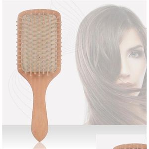 Brosses À Cheveux Bois Professionnel Sain Paddle Coussin Perte Mas Brosse Brosse À Cheveux Peigne Soins Du Cuir Chevelu Xb18 Drop Delivery Produits Styling Dhnvb