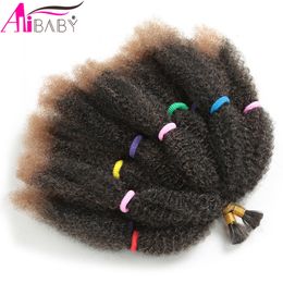 Hair Bulks 12inch Synthetische Ombre Braiding Haar Afro Kinky Bulk Braids Bug bruine kleur krullende haakvlechten haaruitbreiding 230504