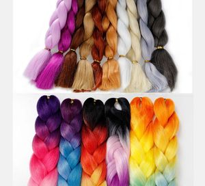 Cheveux en vrac Africain Tressage Crochet Dreadlocks Extensions Vague Coiffure Ombre Couleur Bouclés Tresses 24 Pouces