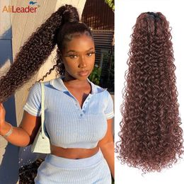 Bulks de cabello Afro Kinky Extensiones de cola rizada Wrap Around Clip en postizo Cola sintética esponjosa para mujeres 231025