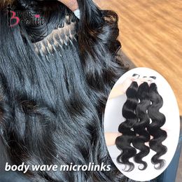 Vracs de cheveux vague de corps I Tip Extensions Microlink réel humain F naturel ondulé en vrac pour les femmes faisceaux vietnamiens 230617